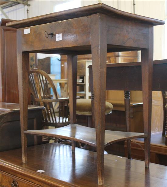 Swiss walnut 2 tier side table